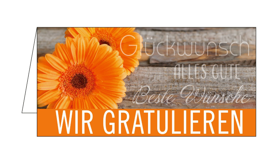 Grußkarte mit Blumen orange