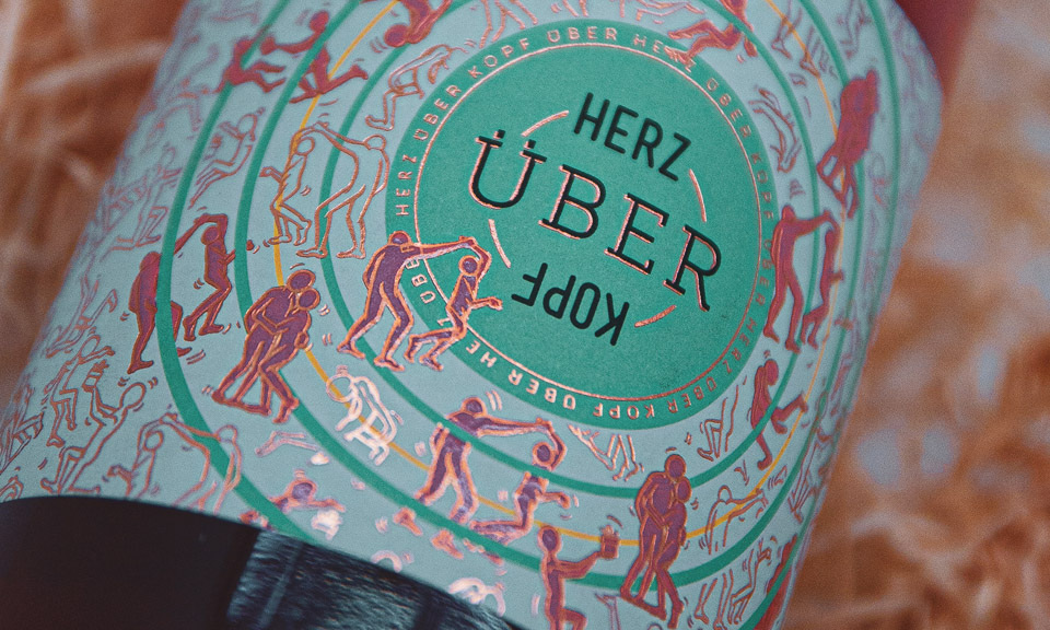 Ros&eacute; Etikett Flasche