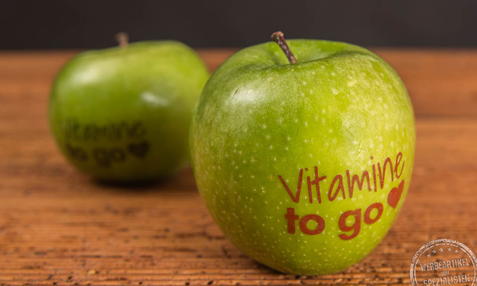Apfel mit Logodruck