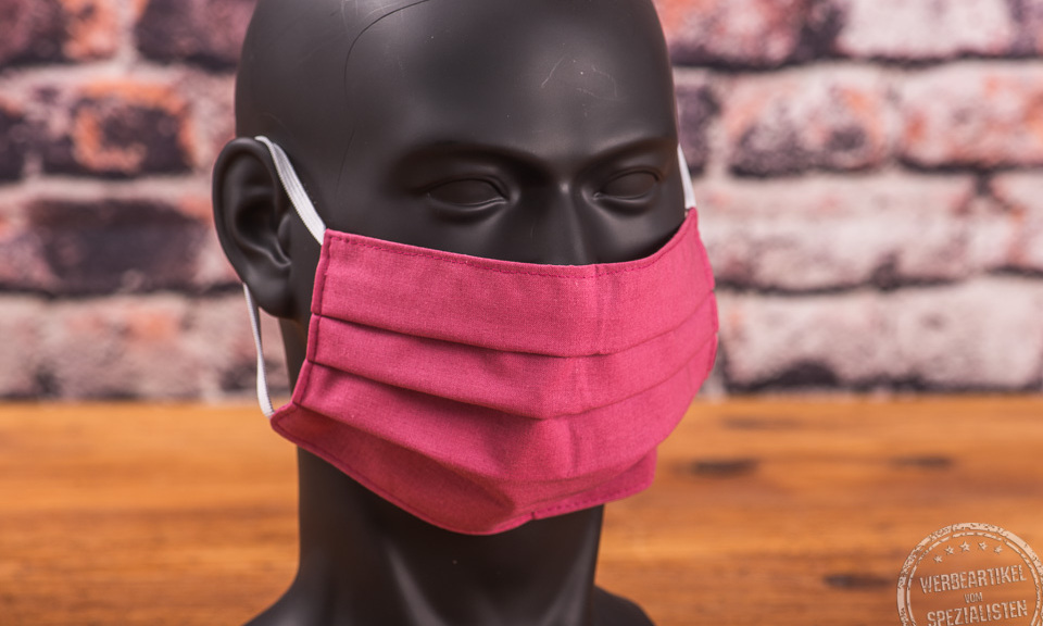 Farbige Mund-Nasen-Maske aus Baumwolle mit Weblabel