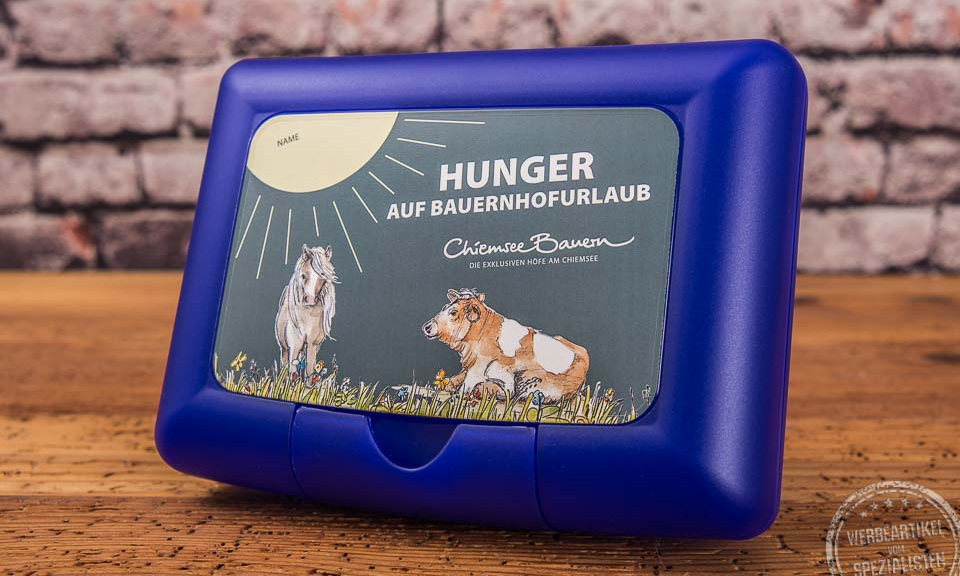 Brotzeitdose Lunchbox bedruckt f&uuml;r Chiemseebauern