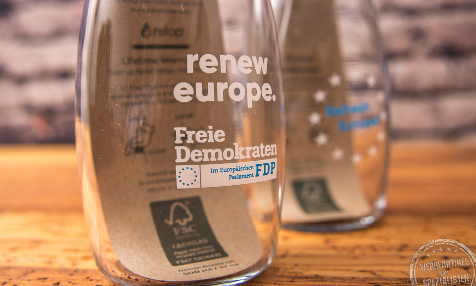 Retap Flasche mit Logo Gravur als Werbeartikel