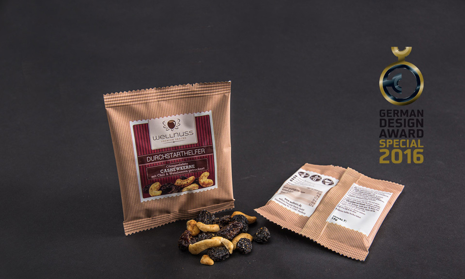 wellnuss Nussmischung als Werbgeschenk f&uuml;r Kunden mit Cashewn&uuml;ssen.