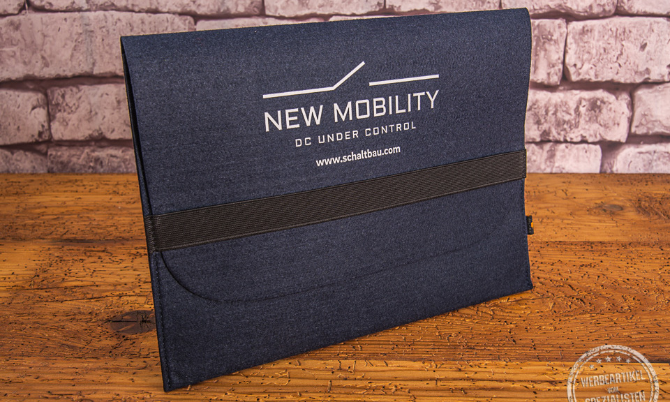 Schaltbau New Mobility Filzmappe mit Logo f&uuml;r Dokumente