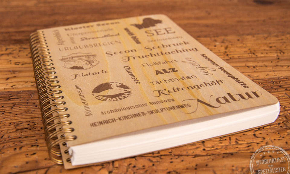 Holznotizbuch mit Gravur