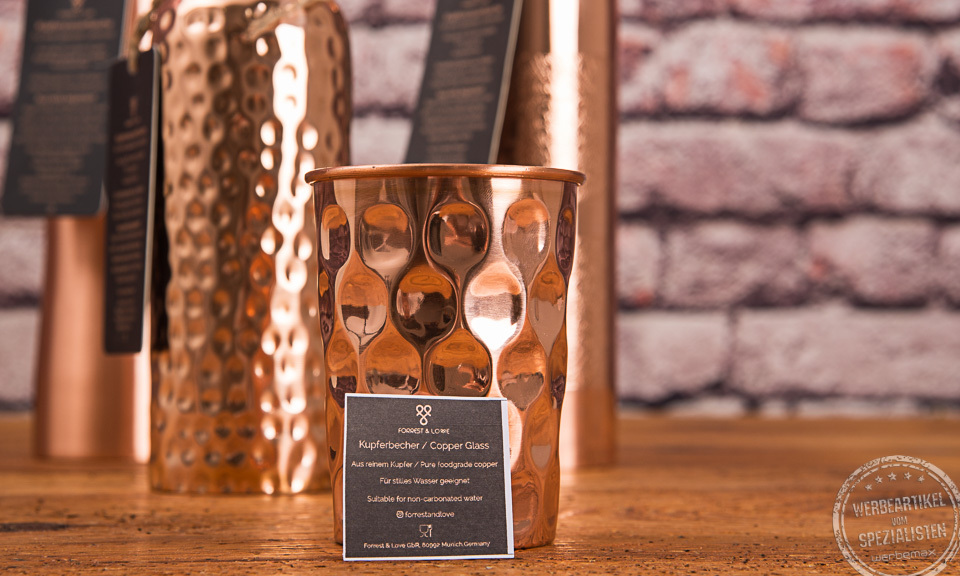 Forrest & Love Kupferwasserbecher  geh&auml;mmert
