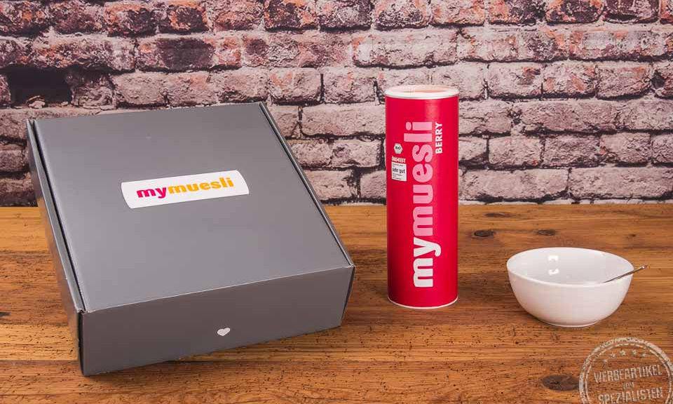 mymüsli Werbe-Geschenkbox mit  Müslidose und Müslischale