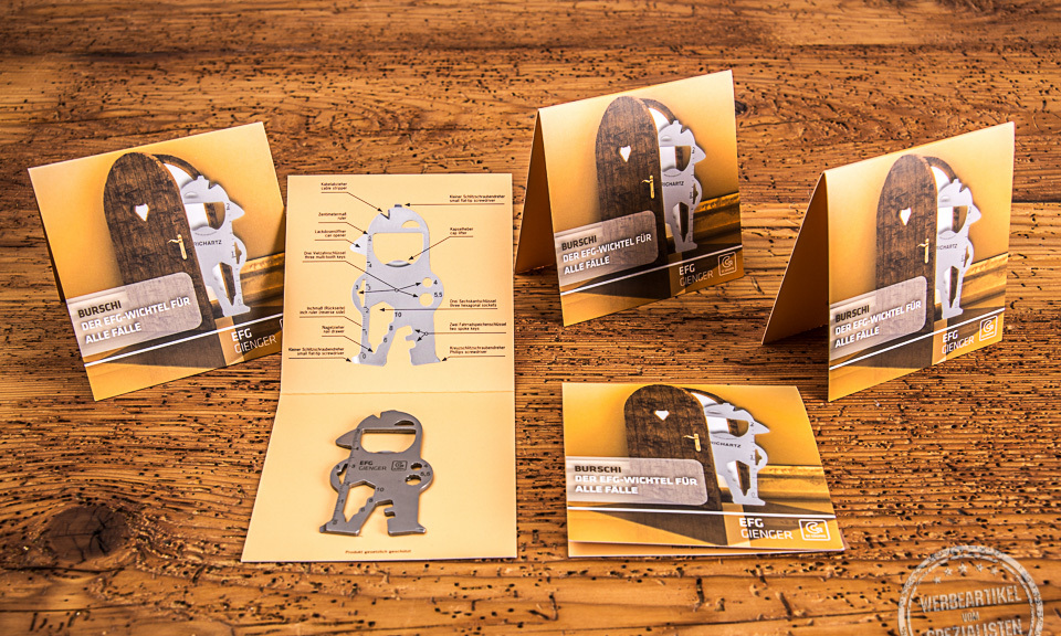 Richartz keytool Bob als kleines Multitool mit Gravur des Logos EFG Gienger