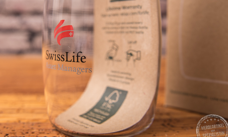 retap 08 glas trinkflasche mit Logodruck