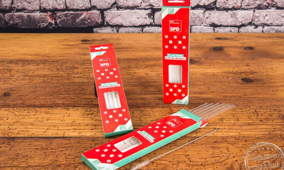 Glastrinkhalme SPD Werbegeschenk