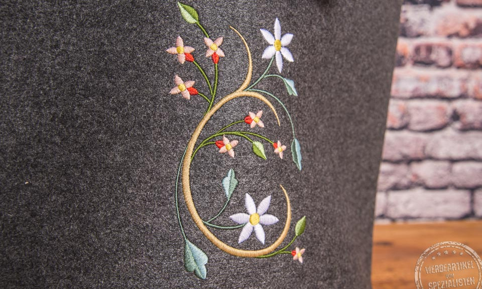 werbestick auf Filzeinkaufstasche