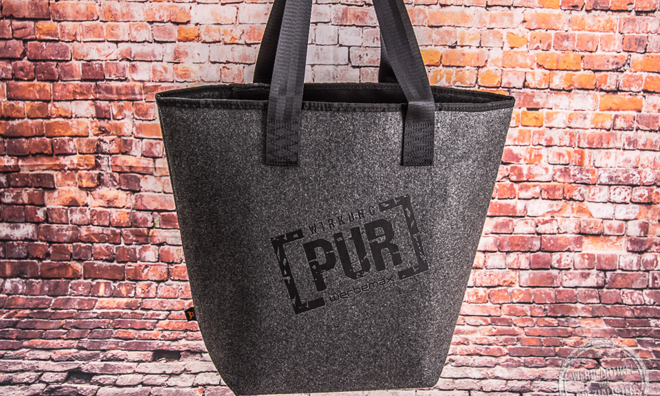 Einkaufstasche aus Filz mit Werbedruck