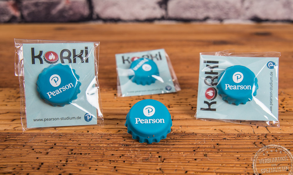 Streuartikel Silikon Korken in Verpackung mit Logo bedruckt