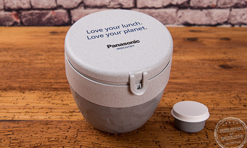 Bentobox mit Logodruck Panasonic als Werbegeschenk.