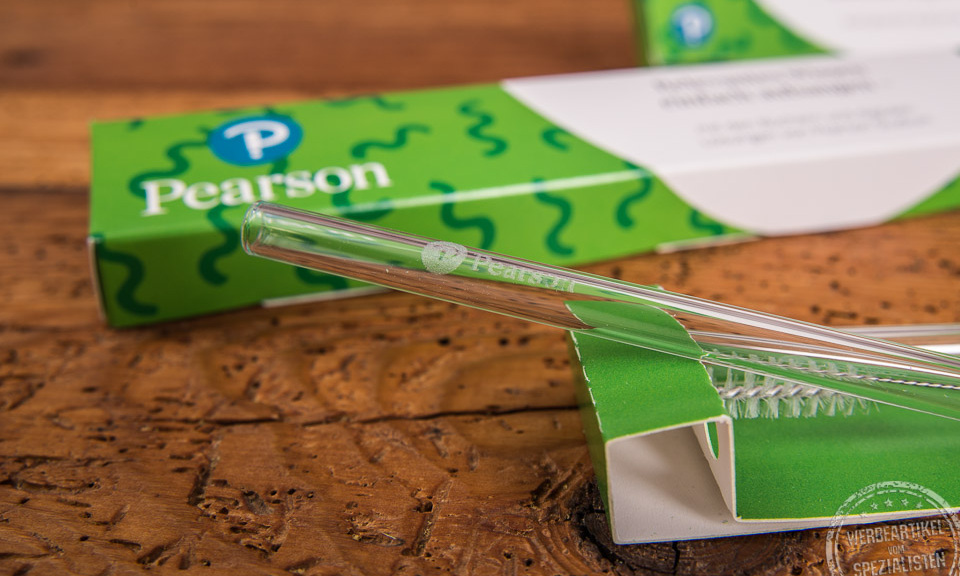 glasstrohhalm mit logo