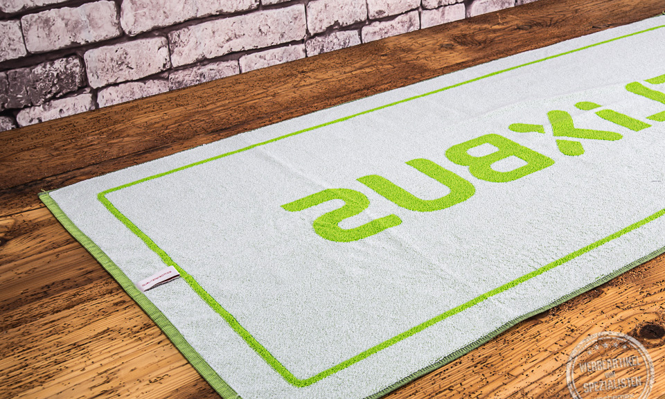 Flixbus Badetuch mit Logoeinwebung