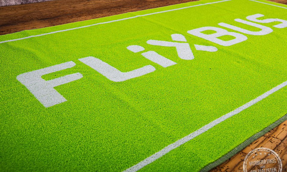 Flixbus Badetuch als Kundengeschenk