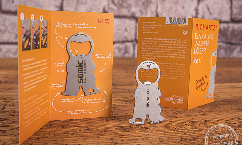 richartz karl einkaufswagenlöser mit logogravur