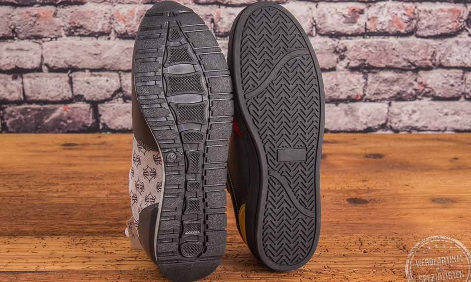 Schwarze Sohlen Schuhe f&uuml;r Unternehmen made in EU