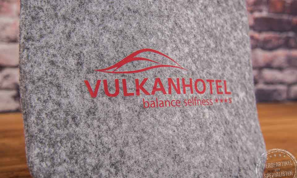 Logodruck auf Waermflasche