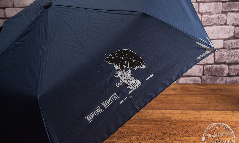 werbeschirm happy dog