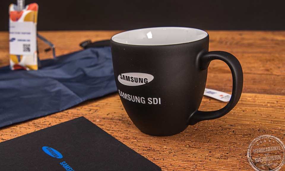 Werbeartikel Tasse mit Logo bedruckt Samsung 