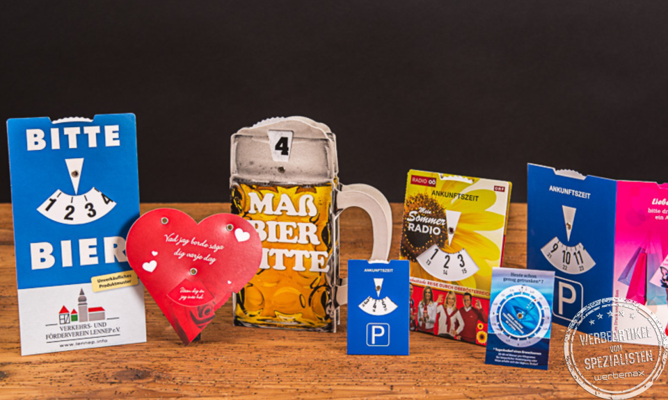 Parkscheiben individuell bedruckt als Give Away.