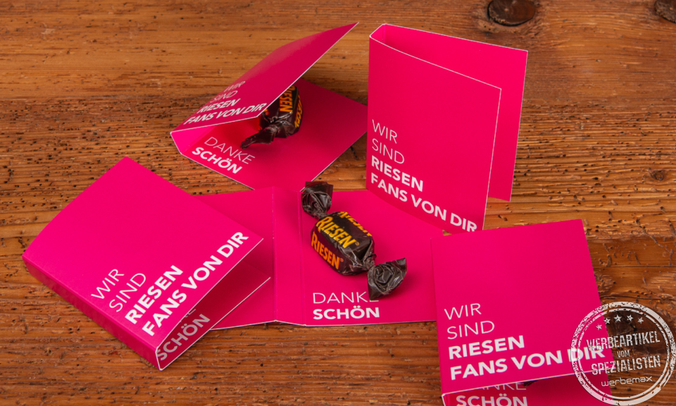 Storck Riesen in der Werbekarte als Werbegeschenk für Events, Messen oder Mailings