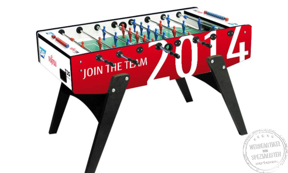 Kickerland 2000 Promotionkicker mit Logodruck als Werbemittel.