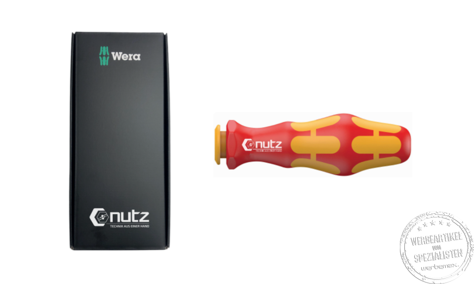 WERA Tool mit Logodruck auf Tool und Verpackung als Werbeartikel.