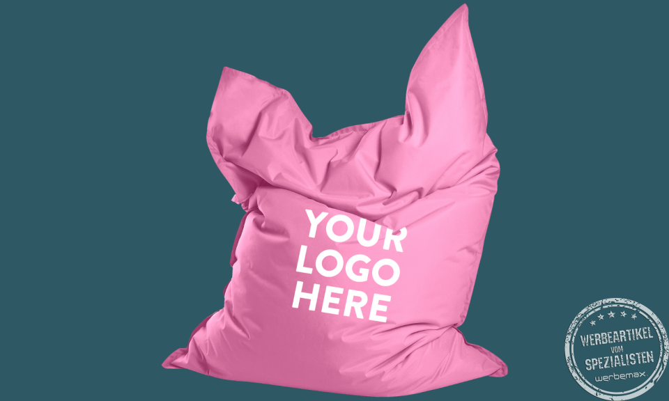 Sitzsack mit Logo bedruckt als Werbeartikel.