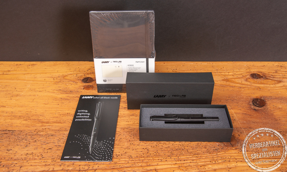 LAMY safari all black ncode Set mit Smart Pen und codiertem Notizbuch f&uuml;r digitales Schreiben.