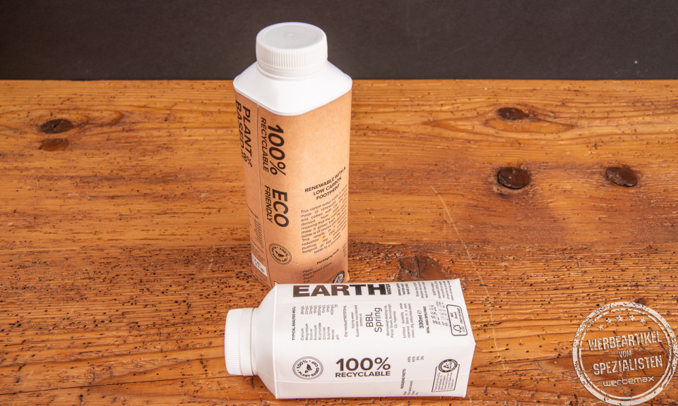 Werbewasser im Tetrapak mit no-labellook Etikett.