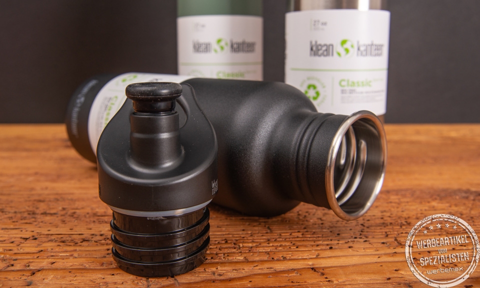 Klean Kanteen nachhaltige Trinkflasche als Werbegeschenk.