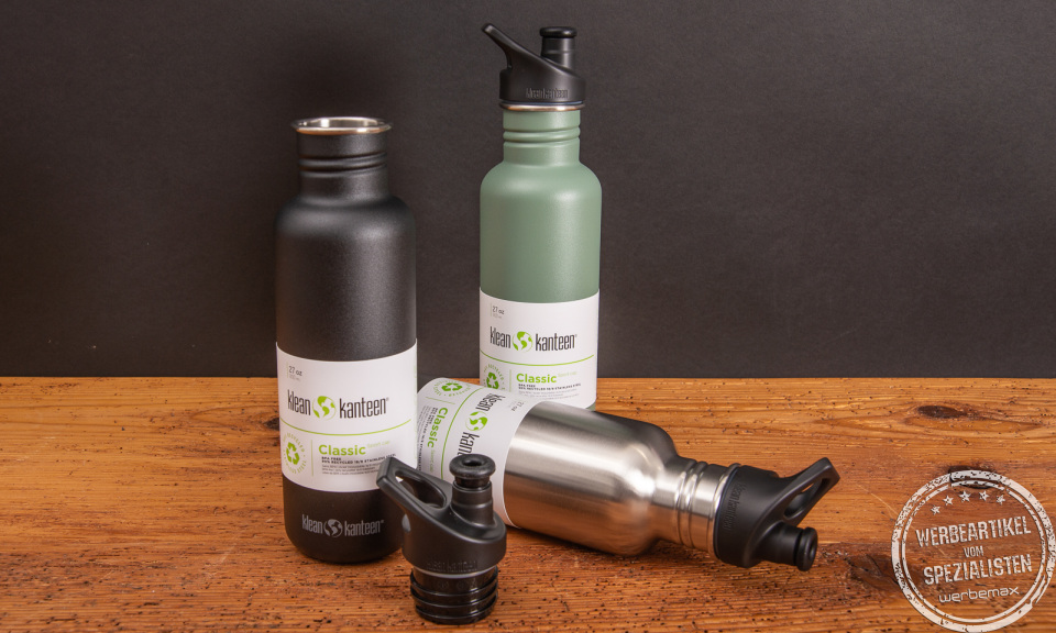 Klean Kanteen Flaschen als nachhaltige Werbeartikel.
