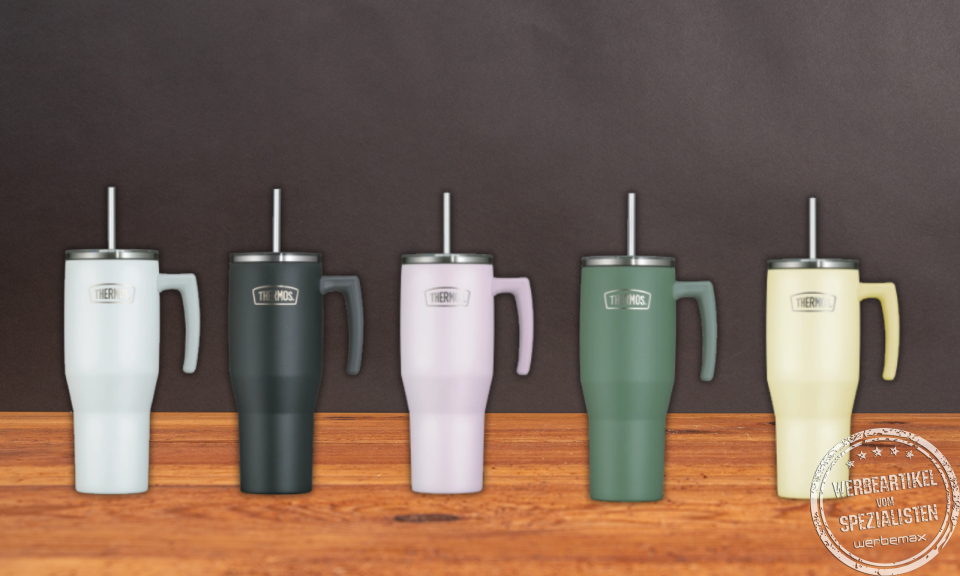 Thermos Refreshing Series Thermobecher in verschiedenen Farben als Werbeartikel.