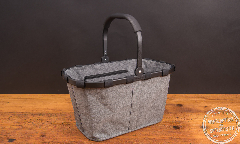 reisenthel carrybag twist silver – stilvoller Einkaufskorb als nachhaltiger Werbeartikel und Mitarbeitergeschenk