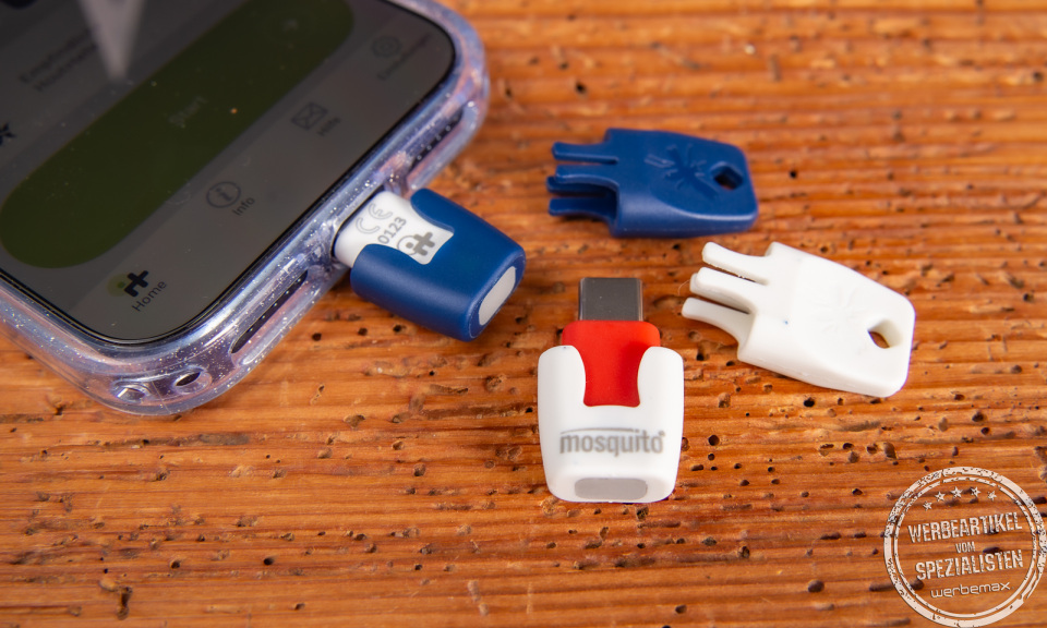 heat it Insektenstichheiler Varianten für iPhone und Android – smartes Sommer-Gadget und innovatives Werbegeschenk mit Gravurfläche.