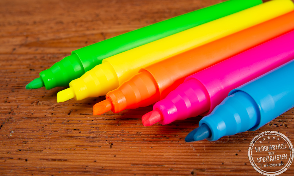 JUMBO Duft-Textmarker in Neonfarben als Werbeartikel mit Logo-Druck f&uuml;r auff&auml;llige Markenpr&auml;senz