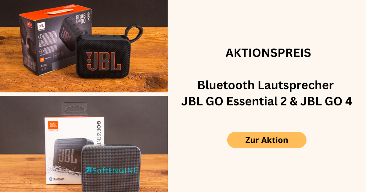 JBL GO 4 und JBL Essential Bluetooth Lautsprecher mit Logo als hochwertige Werbegeschenke für Mitarbeiter und Kunden – jetzt zum Aktionspreis bei werbemax