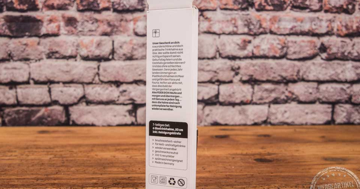 Set Glas Strohhalm mit persönlicher Verpackung