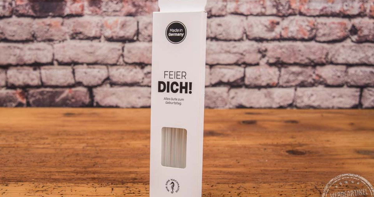 Glasstrohhalm mit individualisierter Verpackung