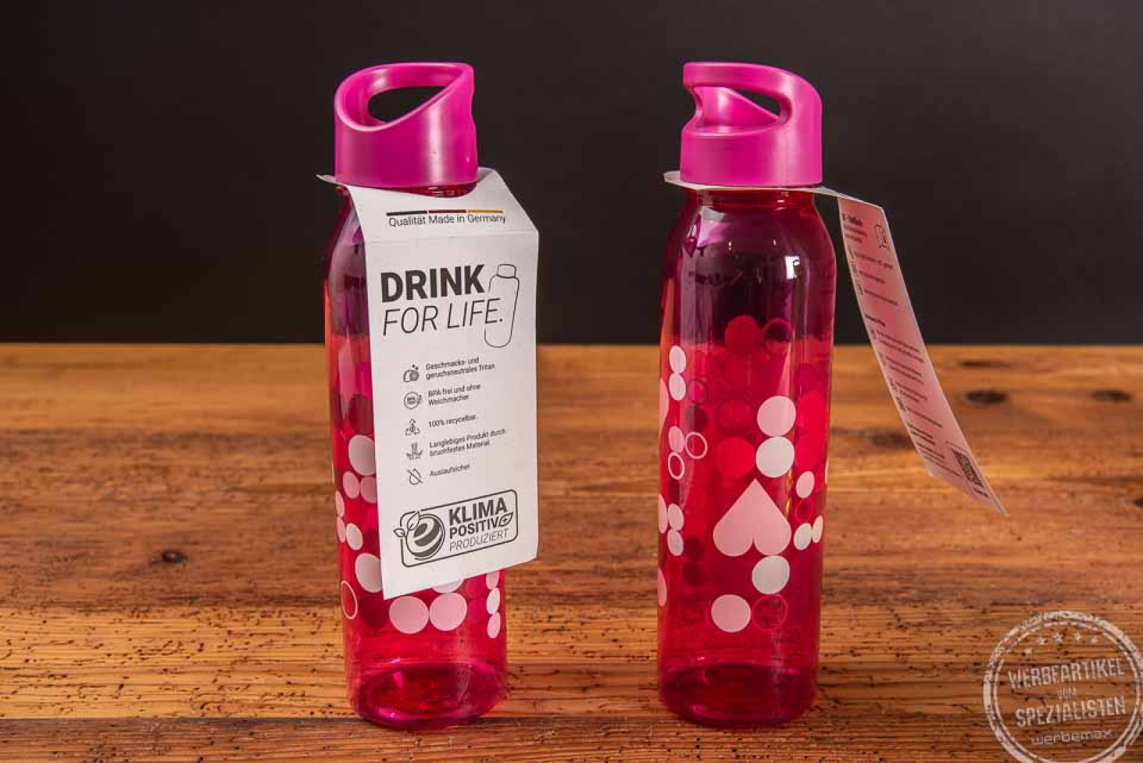 Werbeartikel nachhaltige Trinkflasche aus Tritan mit Logo