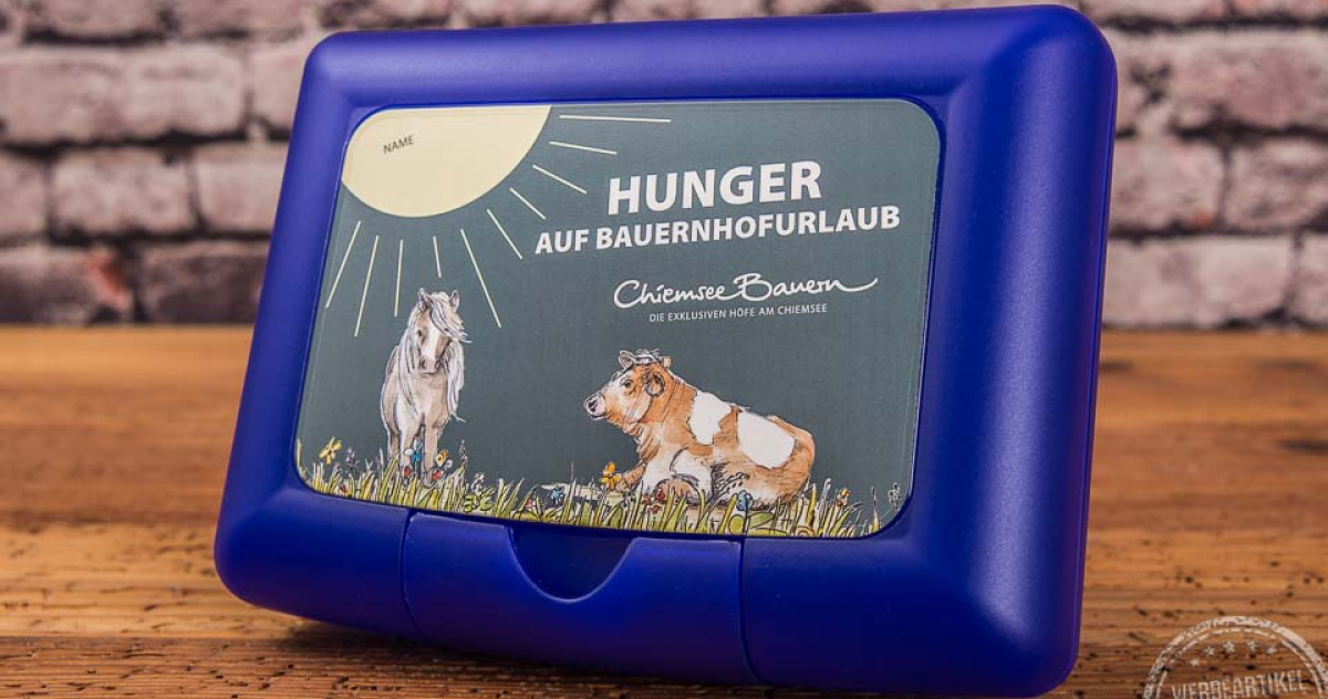 Brotzeitdose Lunchbox bedruckt f&uuml;r Chiemseebauern