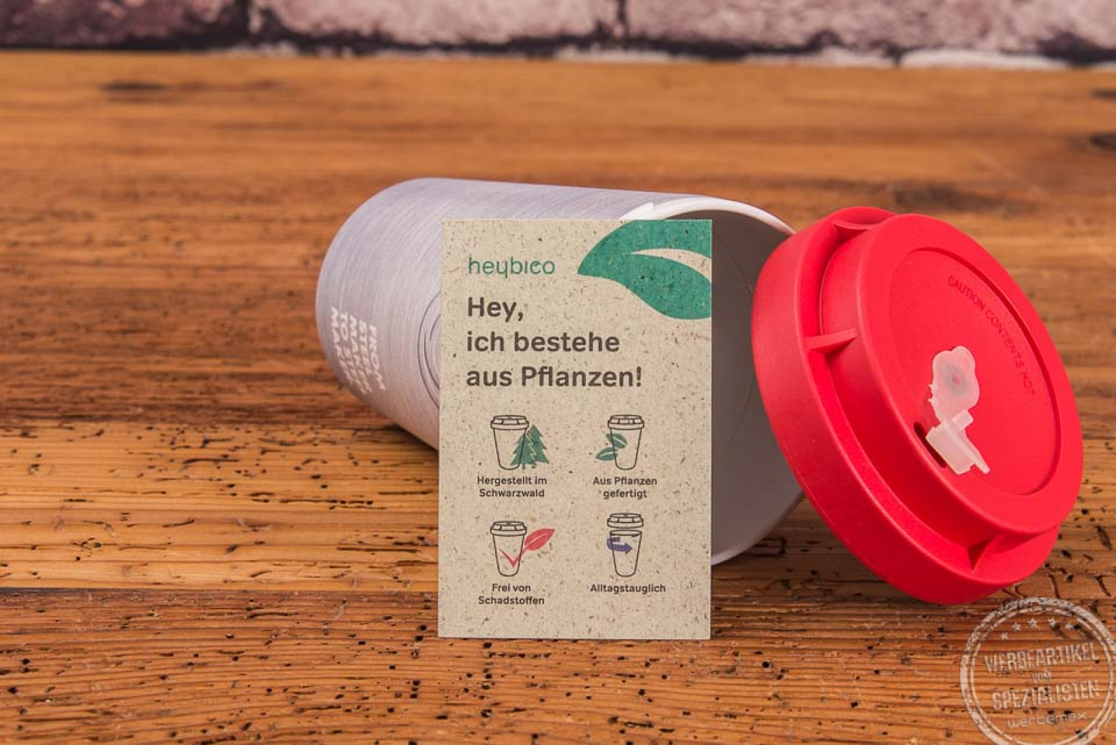 Heybico Kaffeebecher to go bedruckt als Werbeartikel Made in Germany
