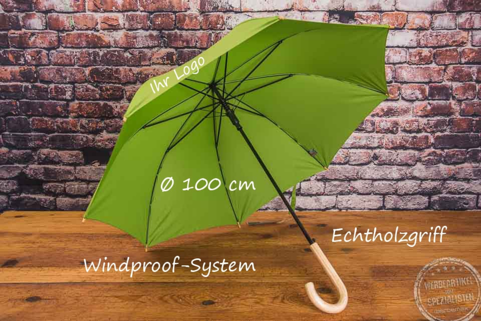 nachhaltiger Schirm mit Logodruck