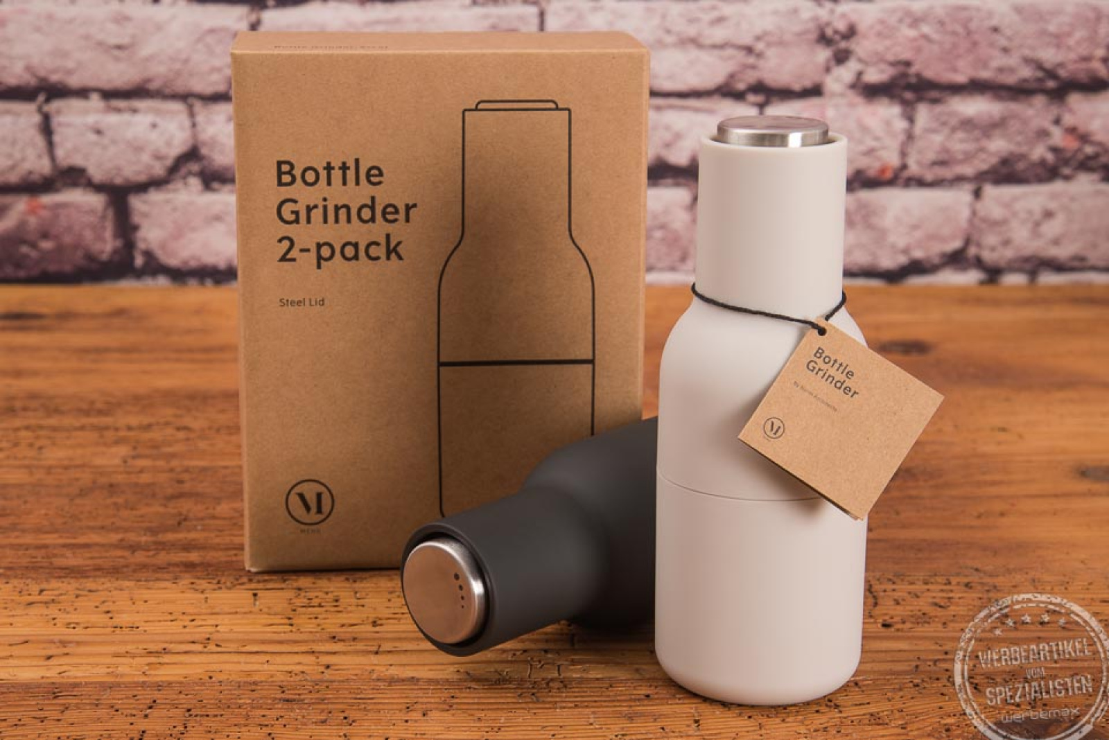 bottle grinder gewuerzmuehle als werbeartikel mit logo bedrucken
