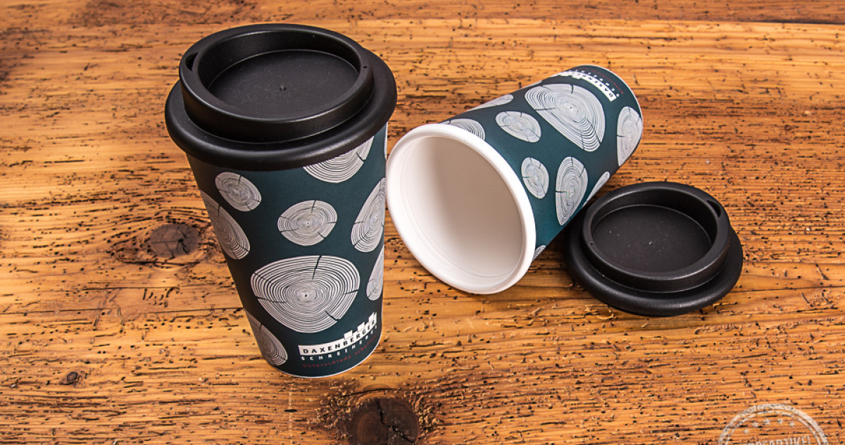 Schreinerei Daxenberger Coffee2Go-Becher mit sch&ouml;nem Druck