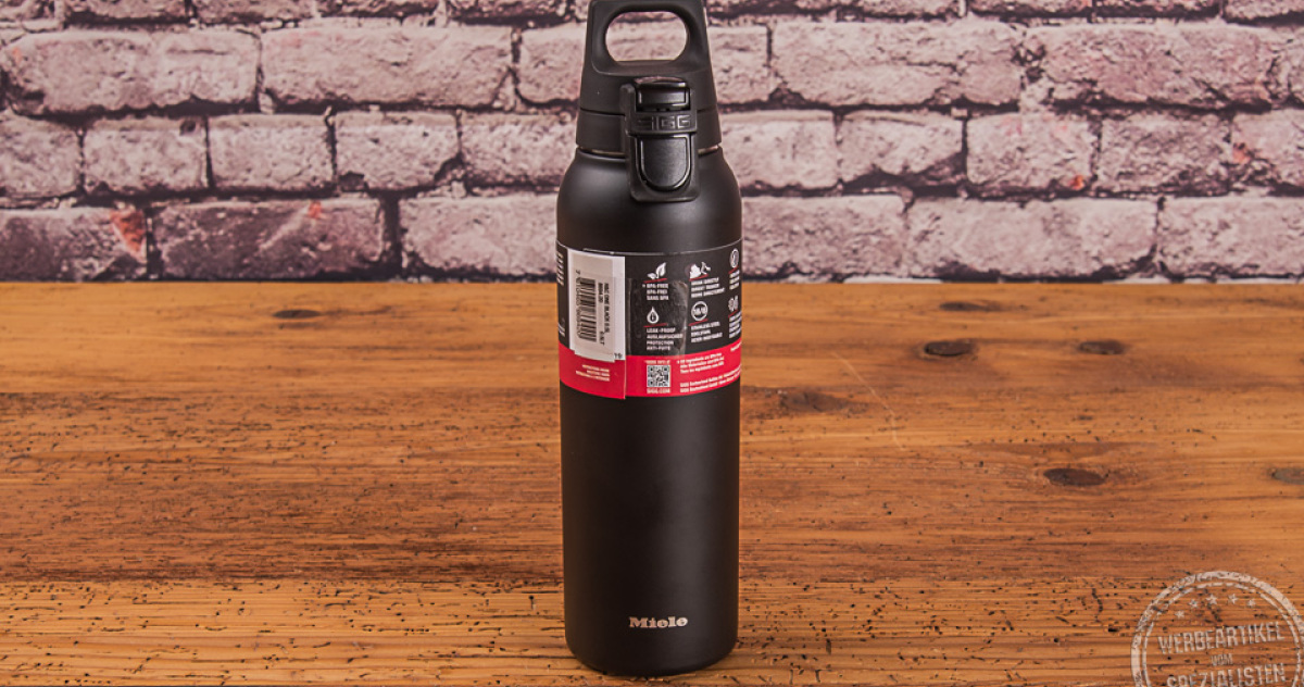 SIGG Thermo Trinkflasche Hot & Cold ONE schwarz mit Logo.