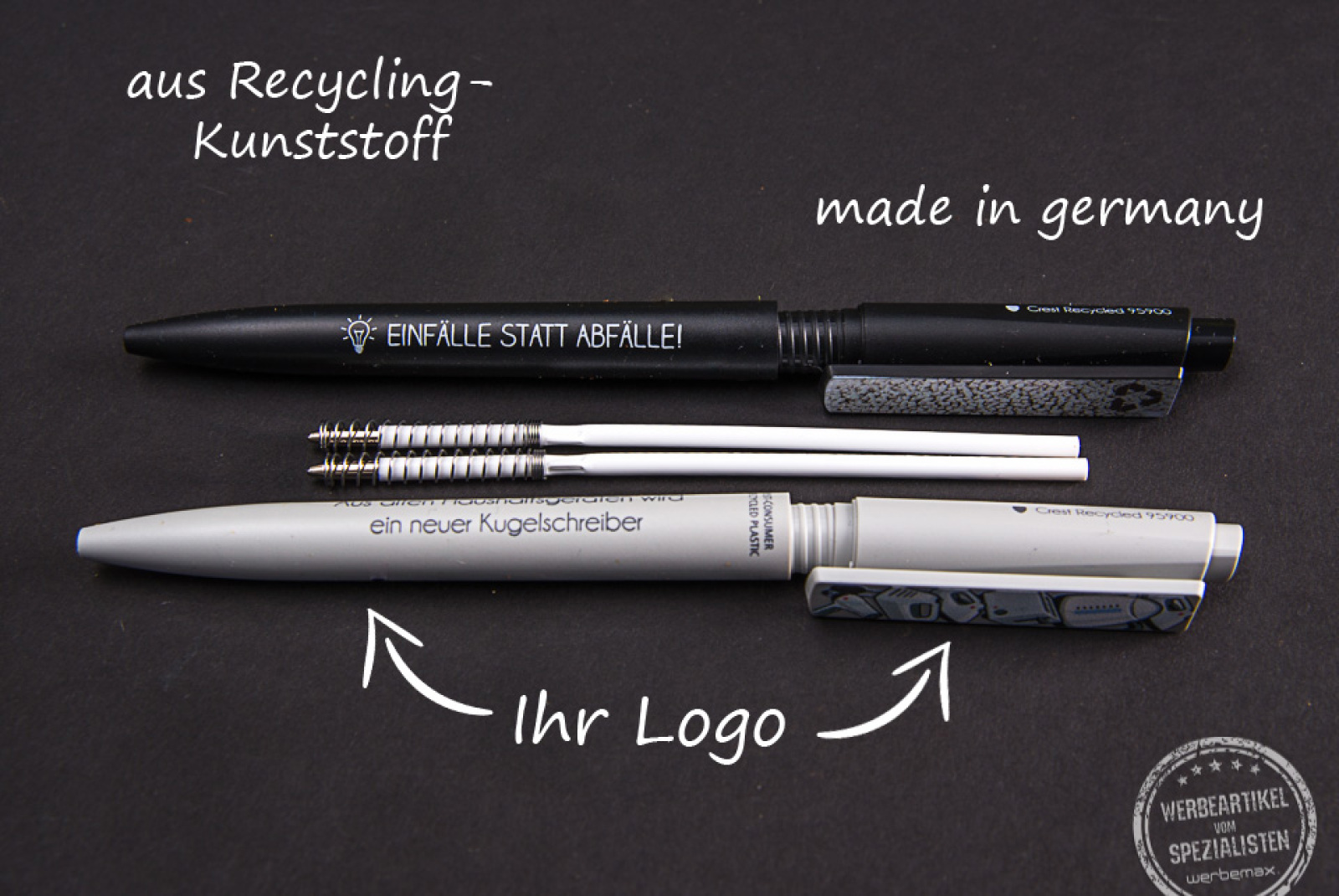 Ritter cares Kugelschreiber aus Recycling Kuststoff
